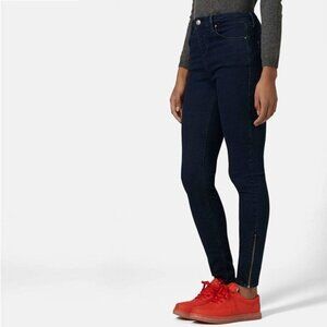 2/$30 Topshop Jamie Jeans High Rise Ankle-zip Skinny Washed Black 28 #9369